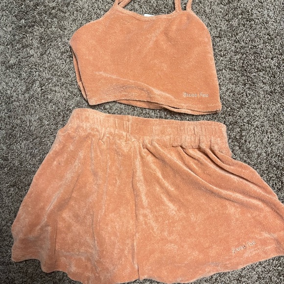 Stone fox swim cropped tank and shorts Terry cloth set - Picture 6 of 7